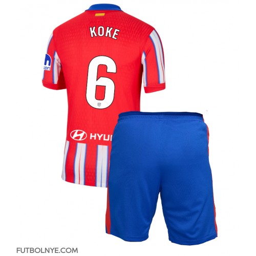 Camiseta Atletico Madrid Koke #6 Primera Equipación para niños 2024-25 manga corta (+ pantalones cortos)